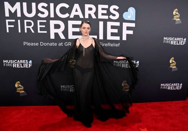 Charlotte Lawrence arrives for the 67th Annual Grammy Awards at Crypto.com Arena in Los Angeles on February 2, 2025. The awards ceremony will honor the best recordings, compositions, and artists from September 16, 2023, to August 30. 2024, as chosen by the members of the Recording Academy.  LAP20250202317 JIMxRUYMEN