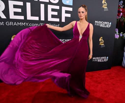 Haley Kalil arrives for the 67th Annual Grammy Awards at Crypto.com Arena in Los Angeles on February 2, 2025. The awards ceremony will honor the best recordings, compositions, and artists from September 16, 2023, to August 30. 2024, as chosen by the members of the Recording Academy.  LAP20250202330 JIMxRUYMEN