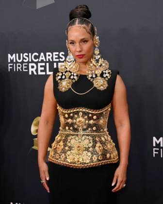 Alicia Keys arrives for the 67th Annual Grammy Awards at Crypto.com Arena in Los Angeles on February 2, 2025. The awards ceremony will honor the best recordings, compositions, and artists from September 16, 2023, to August 30. 2024, as chosen by the members of the Recording Academy.  LAP20250202350 JIMxRUYMEN