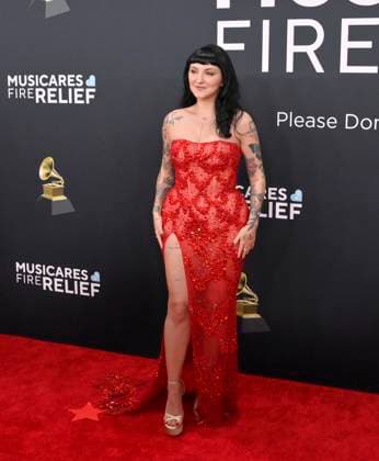 Julia Michaels arrives for the 67th Annual Grammy Awards at Crypto.com Arena in Los Angeles on February 2, 2025. The awards ceremony will honor the best recordings, compositions, and artists from September 16, 2023, to August 30. 2024, as chosen by the members of the Recording Academy.  LAP20250202386 JIMxRUYMEN