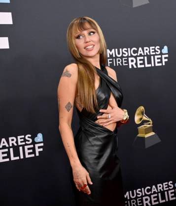 Miley Cyrus arrives for the 67th Annual Grammy Awards at Crypto.com Arena in Los Angeles on February 2, 2025. The awards ceremony will honor the best recordings, compositions, and artists from September 16, 2023, to August 30. 2024, as chosen by the members of the Recording Academy.  LAP20250202377 JIMxRUYMEN