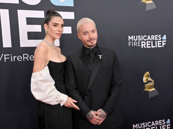 Valentina Ferrer and J Balvin arrive for the 67th Annual Grammy Awards at Crypto.com Arena in Los Angeles on February 2, 2025. The awards ceremony will honor the best recordings, compositions, and artists from September 16, 2023, to August 30. 2024, as chosen by the members of the Recording Academy.  LAP20250202398 JIMxRUYMEN