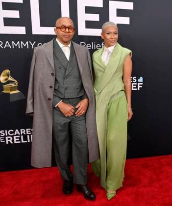 Marcus Baylor and Jean Baylor of The Baylor Project arrive for the 67th Annual Grammy Awards at Crypto.com Arena in Los Angeles on February 2, 2025. The awards ceremony will honor the best recordings, compositions, and artists from September 16, 2023, to August 30. 2024, as chosen by the members of the Recording Academy.  LAP20250202414 JIMxRUYMEN