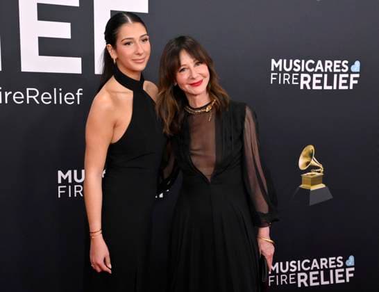 Daisy Swirsky and Jody Gerson arrive for the 67th Annual Grammy Awards at Crypto.com Arena in Los Angeles on February 2, 2025. The awards ceremony will honor the best recordings, compositions, and artists from September 16, 2023, to August 30. 2024, as chosen by the members of the Recording Academy.  LAP20250202419 JIMxRUYMEN