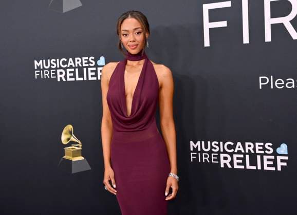 Bella Harris arrives for the 67th Annual Grammy Awards at Crypto.com Arena in Los Angeles on February 2, 2025. The awards ceremony will honor the best recordings, compositions, and artists from September 16, 2023, to August 30. 2024, as chosen by the members of the Recording Academy.  LAP20250202421 JIMxRUYMEN