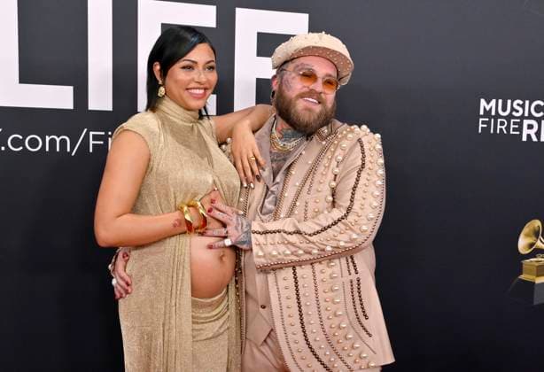Teddy Swims and Raiche Wright arrive for the 67th Annual Grammy Awards at Crypto.com Arena in Los Angeles on February 2, 2025. The awards ceremony will honor the best recordings, compositions, and artists from September 16, 2023, to August 30. 2024, as chosen by the members of the Recording Academy.  LAP20250202424 JIMxRUYMEN