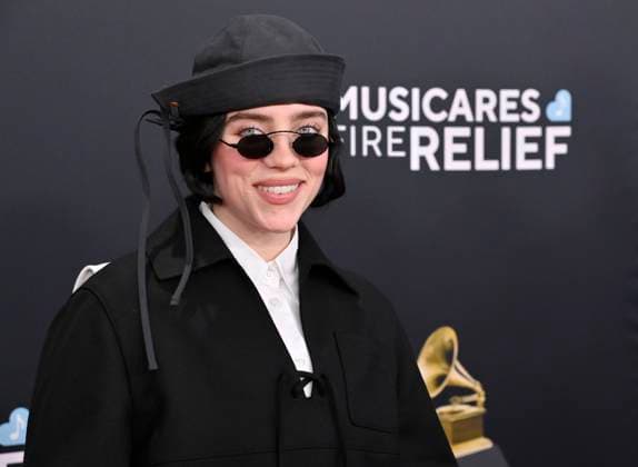Billie Eilish arrives for the 67th Annual Grammy Awards at Crypto.com Arena in Los Angeles on February 2, 2025. The awards ceremony will honor the best recordings, compositions, and artists from September 16, 2023, to August 30. 2024, as chosen by the members of the Recording Academy.  LAP20250202446 JIMxRUYMEN
