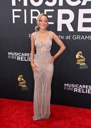 Sarah Talabi arrives for the 67th Annual Grammy Awards at Crypto.com Arena in Los Angeles on February 2, 2025. The awards ceremony will honor the best recordings, compositions, and artists from September 16, 2023, to August 30. 2024, as chosen by the members of the Recording Academy.  LAP20250202453 JIMxRUYMEN