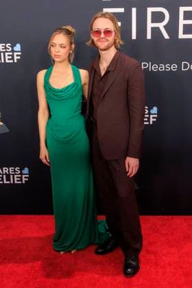 February 2, 2025, Los Angeles, California, USA: Claudia Sulewski and Finneas at the 67th Grammy Awards held at Crypto.com Arena in Los Angeles California on Sunday February 2, 2025. JAVIER ROJAS PI Los Angeles USA - ZUMAp124 20250202_zaa_p124_434 Copyright: xJavierxRojasx
