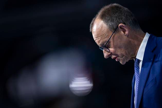 Friedrich Merz, CDU-Parteivorsitzender, aufgenommen im Rahmen des CDU-Parteitages in Berlin, 03.02.2025. Auf dem Parteitag soll ein Sofortprogramm verabschiedet werden, welches nach einer erfolgreichen Wahl der CDU zur Bundestagswahl schnell umgesetzt werden soll. Berlin Deutschland *** Friedrich Merz, CDU party chairman, pictured at the CDU party conference in Berlin, 03 02 2025 The party conference is to adopt an immediate program to be implemented quickly after a successful election of the CDU to the Bundestag Berlin Germany Copyright: xFlorianxGaertnerx