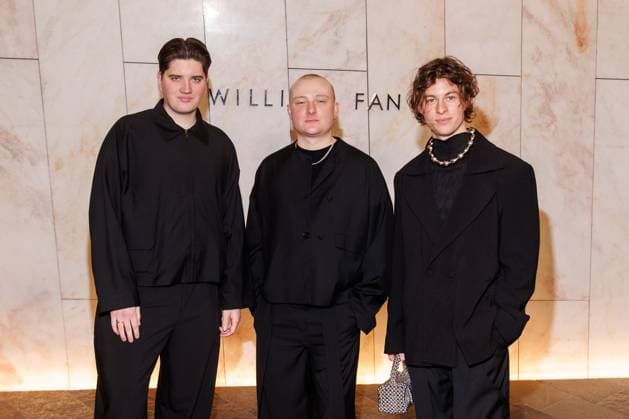 Berlin Fashion Week 10 Year Anniversary William Fan Luca Göttner, Finn Schwieters and Fred Rabe Giant Rooks at the 10 Year Anniversary William Fan Fashion Show as part of the Berlin Fashion Week Fall Winter 2025 at the Philharmonie on 03 02 2025 in Berlin Copyright: xEventpressxKochanx