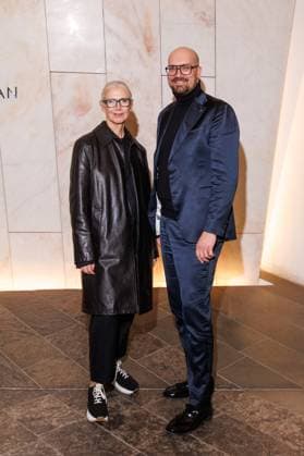 Berlin Fashion Week 10 Year Anniversary William Fan Christiane Arp and Michael Biel at the 10 Year Anniversary William Fan Fashion Show as part of the Berlin Fashion Week Fall Winter 2025 at the Philharmonie on 03 02 2025 in Berlin Copyright: xEventpressxKochanx