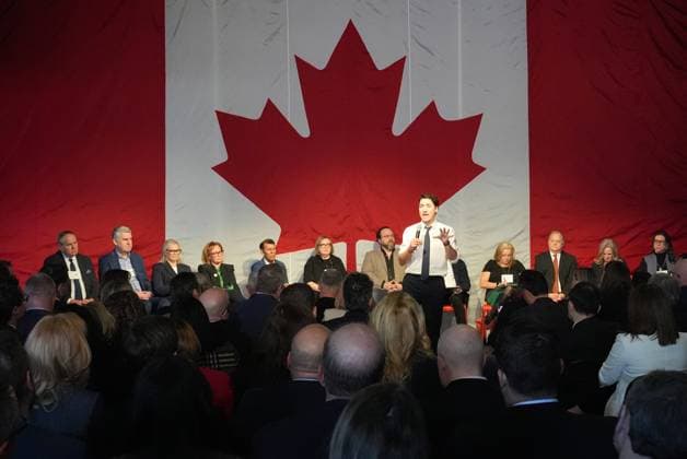 February 7, 2025, Toronto, On, Canada: Prime Minister Justin Trudeau addresses a Canada-U.S. economic summit in Toronto, Friday, Feb.7, 2025. Toronto Canada  - ZUMAc35_ 20250207_zaf_c35_011 Copyright: xFrankxGunnx