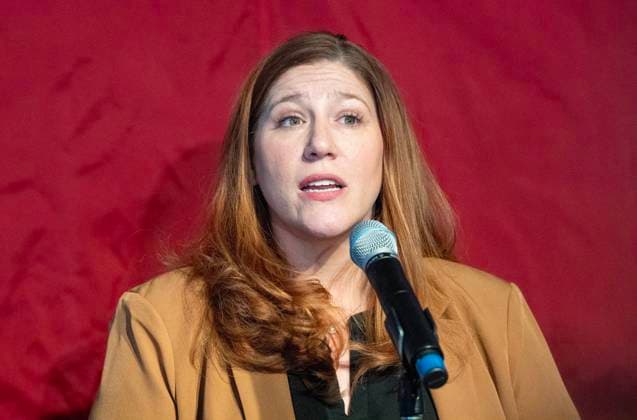 February 7, 2025, Toronto, On, Canada: Canadian American Business Council CEO Beth Burke answers media questions during a Canada-U.S. economic summit in Toronto, Friday, Feb.7, 2025. Toronto Canada  - ZUMAc35_ 20250207_zaf_c35_030 Copyright: xFrankxGunnx