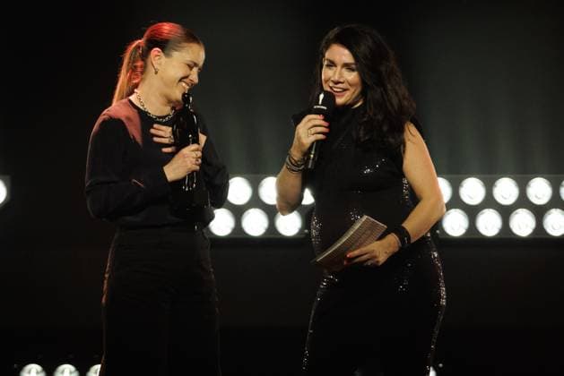 Beste Kostuum, Ellen Blereau and Julie Zwijgt pictured at the award ceremony of the Ensors Flemish film prizes, as part of the Ostend Film Festival (17th edition) (31 01-08 02), Friday 07 February 2025, in Oostende.  KURTxDESPLENTER 111937924