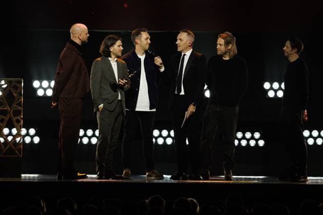 Best Montage for Thomas Pooters, Nico Poedts, Stijn Deconinck, Koen Timmerman, Pieter Smet for Moresnet pictured at the award ceremony of the Ensors Flemish film prizes, as part of the Ostend Film Festival (17th edition) (31 01-08 02), Friday 07 February 2025, in Oostende.  KURTxDESPLENTER 111939735