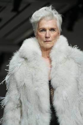 February 7, 2025, New York, New York, USA: MAYE MUSK (Elon MuskÃ¢â‚¬â ¢s mother) walks in the Juzui FW25 Runway Show during New York Fashion Week,.The Glasshouse, NYC.February 7, 2025 . New York USA - ZUMAms4_ 20250207_faf_ms4_001 Copyright: xSoniaxMoskowitzxGordonx
