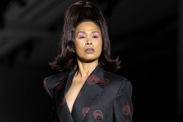 Christian Cowan runway show during New York Fashion Week Fall Winter 2025 Model walks runway during Christian Cowan show at New York Fashion Week Fall Winter 2025 at Glasshouse in New York. New collection by designer Cowan was inspired and is tribute to Abbie McLaughlin who passed away in 2024. New York New York United States Copyright: LevxRadin