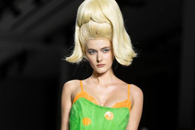 Christian Cowan runway show during New York Fashion Week Fall Winter 2025 Model walks runway during Christian Cowan show at New York Fashion Week Fall Winter 2025 at Glasshouse in New York. New collection by designer Cowan was inspired and is tribute to Abbie McLaughlin who passed away in 2024. New York New York United States Copyright: LevxRadin