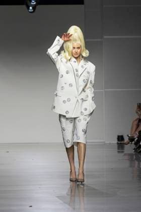 Christian Cowan runway show during New York Fashion Week Fall Winter 2025 Model walks runway during Christian Cowan show at New York Fashion Week Fall Winter 2025 at Glasshouse in New York. New collection by designer Cowan was inspired and is tribute to Abbie McLaughlin who passed away in 2024. New York New York United States Copyright: LevxRadin