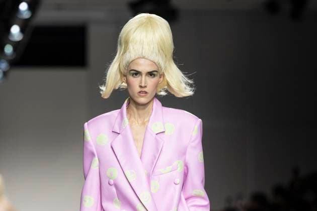 Christian Cowan runway show during New York Fashion Week Fall Winter 2025 Model walks runway during Christian Cowan show at New York Fashion Week Fall Winter 2025 at Glasshouse in New York. New collection by designer Cowan was inspired and is tribute to Abbie McLaughlin who passed away in 2024. New York New York United States Copyright: LevxRadin