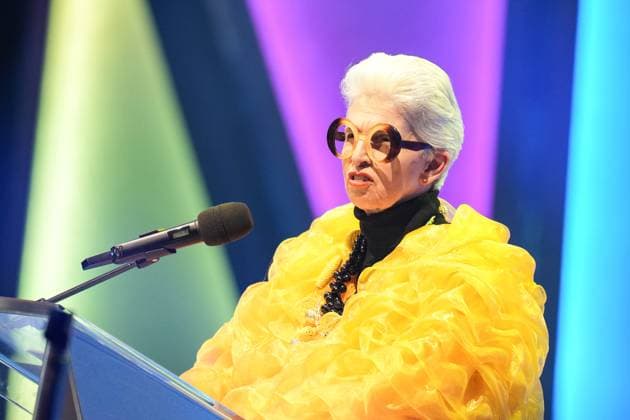 75 Award Ceremony of the Order WIDER DEN TIERISCHEN ERNST in Aachen Marie Agnes Strack Zimmermann as Iris Apfel during her performance at the 75 Award Ceremony of the Order WIDER DEN TIERISCHEN ERNST in the Aachen Eurogress, Aachen, 08 02 2025 Aachen NRW Germany