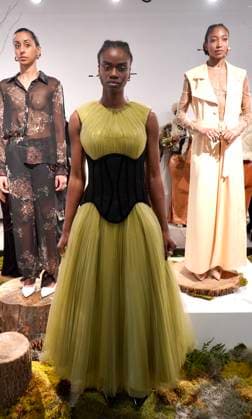 Nyfw-chuks collins fall winter 2025. (new) nyfw-chuks collins fall winter 2025. February 8, 2025, new york, usa: chuks collins presents his collection mycelium whispers the good fungi in collaboration with lush decor and exclusively sold on amazon. The collection invites you to experience a journey of transformation inspired by the regenerative power of mushrooms and the intricate beauty of mycelium networks. Mandatory credit: niyi fote thenews2 (Foto: Niyi Fote Thenews2 imago images) Nyfw-chuks collins fall winter 2025.  Copyright: xNiyixFotex