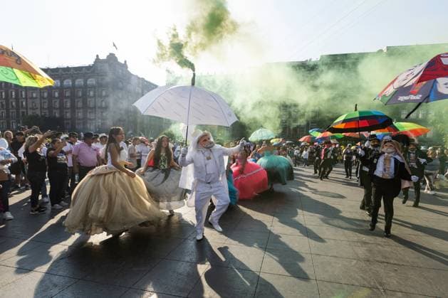 February 8, 2025, Mexico City, Mexico: Second carnival of Mexico City carnivals that toured the historic center of the city, starting from the RevolutionÃ‚Â s Monument to the Zocalo. The carnivals were declared intangible cultural heritage of the Mexican capital in 2024. Mexico City Mexico - ZUMAl178 20250208_znp_l178_022 Copyright: xCristianxLeyvax