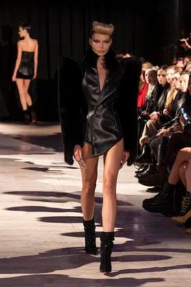 February 8, 2025, New York, New York, USA: Model walks runway for The Blonds show during New York Fashion Week Fall Winter 2025 at The FiDi Banking Hall in New York on February 8, 2025 New York USA - ZUMAr339 20250208_znp_r339_074 Copyright: xLevxRadinx