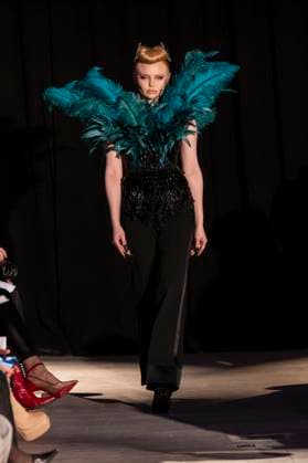 February 8, 2025, New York, New York, USA: Model walks runway for The Blonds show during New York Fashion Week Fall Winter 2025 at The FiDi Banking Hall in New York on February 8, 2025 New York USA - ZUMAr339 20250208_znp_r339_088 Copyright: xLevxRadinx