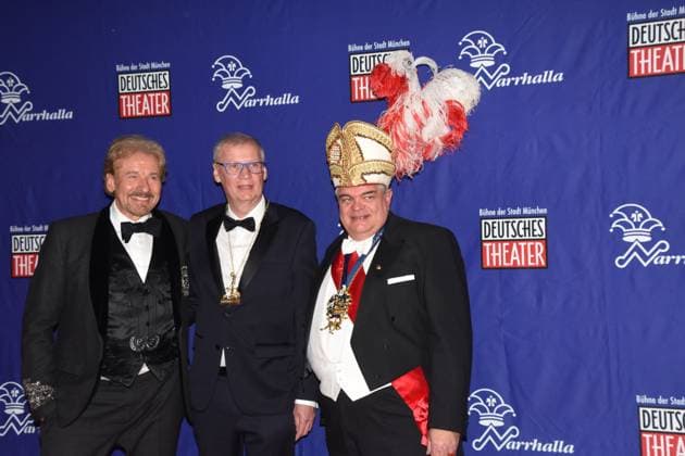 Thomas Gottschalk Presenter Guenther Jauch Presenter Karl Valentin Order Award Winner Guenther Grauer Narrhalla President Munich 08 02 2025 German Theater Grand Narrhalla Ball Soirée with Awarding of the Karl Valentin Order to Guenther Jauch, Presenter, Journalist Producer Munich