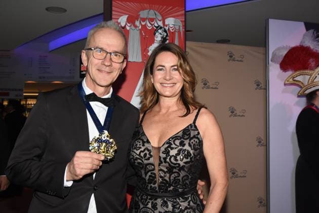 Reinhold Hoffmann Musician Nathalie Schmid Munich 08 02 2025 Deutsches Theater Grosser Narrhalla Ball SoirÃ e with presentation of the Karl Valentin Order to Guenther Jauch, presenter, journalist producer Munich