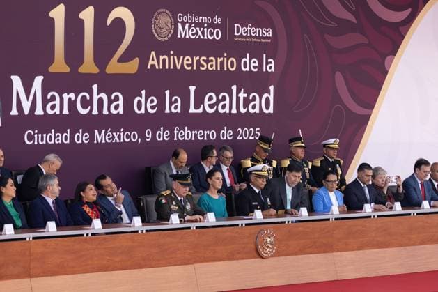 February 9, 2025, Mexico City, Mexico: Ceremony for the 112th Anniversary of the Loyalty March, in commemoration of the escort that the Corps of Cadets of the Heroic Military College provided to President Francisco I. Madero in 1913, during the beginning of the coup d o tat known as The Ten Tragic Days. The president of Mexico, Claudia Sheinbaum, led the event at the National Museum of History in the Chapultepec Castle with the presence of military and civil authorities. Mexico City Mexico - ZUMAl178 20250209_znp_l178_025 Copyright: xCristianxLeyvax