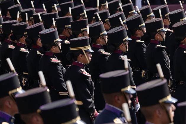February 9, 2025, Mexico City, Mexico: Ceremony for the 112th Anniversary of the Loyalty March, in commemoration of the escort that the Corps of Cadets of the Heroic Military College provided to President Francisco I. Madero in 1913, during the beginning of the coup d o tat known as The Ten Tragic Days. The president of Mexico, Claudia Sheinbaum, led the event at the National Museum of History in the Chapultepec Castle with the presence of military and civil authorities. Mexico City Mexico - ZUMAl178 20250209_znp_l178_038 Copyright: xCristianxLeyvax