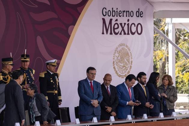 February 9, 2025, Mexico City, Mexico: Ceremony for the 112th Anniversary of the Loyalty March, in commemoration of the escort that the Corps of Cadets of the Heroic Military College provided to President Francisco I. Madero in 1913, during the beginning of the coup d o tat known as The Ten Tragic Days. The president of Mexico, Claudia Sheinbaum, led the event at the National Museum of History in the Chapultepec Castle with the presence of military and civil authorities. Mexico City Mexico - ZUMAl178 20250209_znp_l178_056 Copyright: xCristianxLeyvax