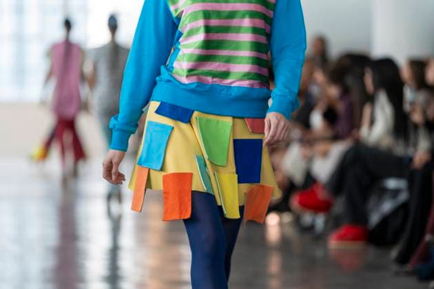 A model wears clothes by Spanish designer Agatha Ruiz de la Prada in New York, United States, 09 February 2025. Spanish designer Agatha Ruiz de la Prada presents her 2025 collection !ACHTUNG: NUR REDAKTIONELLE NUTZUNG!  Copyright: xAngelxColmenaresx AME8812 20250209-55015953188_1
