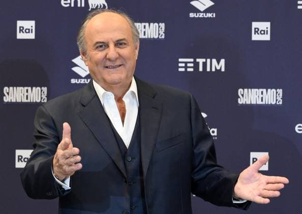 February 10, 2025, Sanremo, ITALY: Co-host and Italian presenter Gerry Scotti poses during a photocall on the occasion of the 75th Sanremo Italian Song Festival, in Sanremo, Italy, 10 February 2025. The music festival will run from 11 to 15 February 2025. ANSA ETTORE FERRARI Sanremo ITALY  - ZUMAa110 20250210_zaf_a110_062 Copyright: xEttorexFerrarix