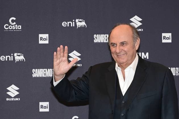 Italy prepares for 75th Sanremo Music Festival - 10 Feb 2025 Sanremo Festival co-hosts and Italian presenters Gerry Scotti pose during a photocall at the 75th Sanremo Italian Song Festival, Sanremo, Italy, 10 February 2025. The music festival runs from 11 to 15 February 2025., Credit:Maria Laura Antonelli Avalon Italy, Sanremo  Copyright: xMariaxLauraxAntonellix xAvalonx 0961842636
