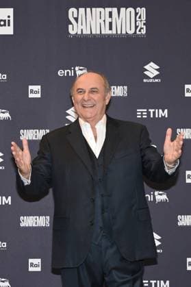Italy prepares for 75th Sanremo Music Festival - 10 Feb 2025 Sanremo Festival co-hosts and Italian presenters Gerry Scotti pose during a photocall at the 75th Sanremo Italian Song Festival, Sanremo, Italy, 10 February 2025. The music festival runs from 11 to 15 February 2025., Credit:Maria Laura Antonelli Avalon Italy, Sanremo  Copyright: xMariaxLauraxAntonellix xAvalonx 0961842742