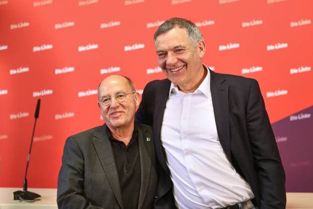 News Bilder des Tages Berlin, Deutschland, 10.02.2025: Bundesgeschäftsstelle Die Linke: Pressekonferenz: Jan van Aken und Gregor Gysi Copyright: xdtsxNachrichtenagenturx dts_58308