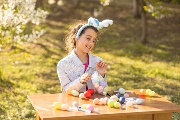 cute teenage girl wearing bunny ears and holding Easter eggs against the garden., model released, , 50577670.jpg, background, party, child, person, girl, kid, art, spring, childhood, egg, holiday, smiling, easter, tradition, april, cheerful, joy, springtime, colors, easter egg, fun, grey, generation alpha, white background, colorful, art and craft, playful, gray, teenage, close-up, costume, copy space, rabbit costume, event, animal ear, isolated, minimalism, children, color, rabbit, season, teenager, gen alpha, celebration, looking at camera, happiness, happy, craft, cute, studio shot RECORD DATE NOT STATED