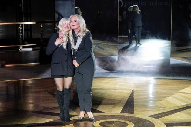 February 10, 2025, New York, New York, USA: Designer Pamella Roland and daughter Sydney De Vos walk runway for Pamella Roland runway show during New York Fashion Week Fall Winter 2025 at Rainbow Room at Rockefeller Center in New York on February 10, 2025 New York USA - ZUMAr339 20250210_znp_r339_130 Copyright: xLevxRadinx