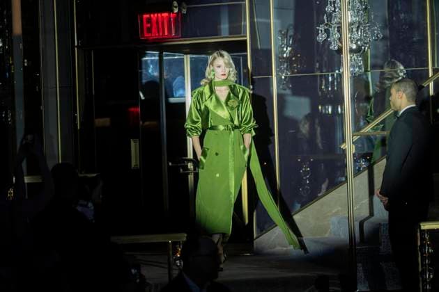 February 10, 2025, New York, New York, USA: A model walks runway for Pamella Roland runway show during New York Fashion Week Fall Winter 2025 at Rainbow Room at Rockefeller Center in New York on February 10, 2025 New York USA - ZUMAr339 20250210_znp_r339_011 Copyright: xLevxRadinx
