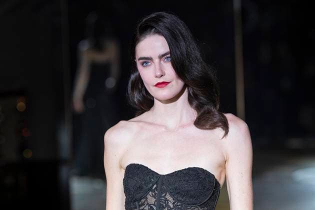 February 10, 2025, New York, New York, USA: A model walks runway for Pamella Roland runway show during New York Fashion Week Fall Winter 2025 at Rainbow Room at Rockefeller Center in New York on February 10, 2025 New York USA - ZUMAr339 20250210_znp_r339_060 Copyright: xLevxRadinx
