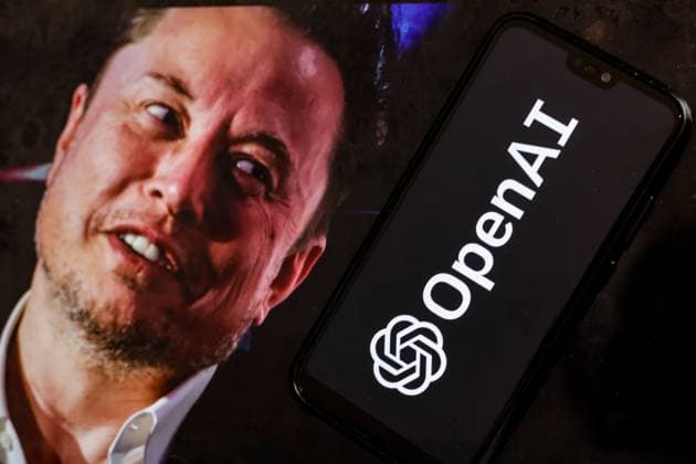 Elon Musk Seeks To Buy Open AI In this photo illustration the Elon Musk portrait is shown on a computer screen against Open AI logo displayed on a mobile phone screen as Elon Musk, the richest man of the world, seeks to buy OpenAI, funder of ChatGPT -February 11, 2025. Krakow malopolskie Poland  Copyright: xDominikaxZarzyckax originalFilename: zarzycka-elonmusk250211_np633.jpg