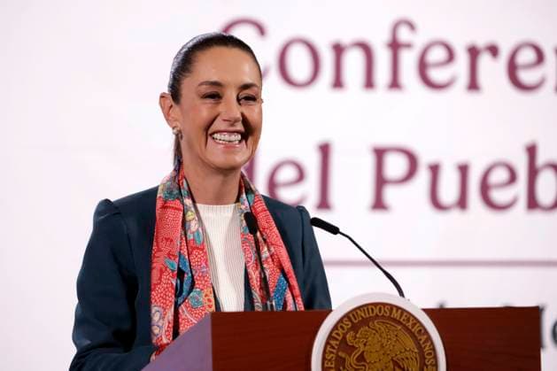 Claudia Sheinbaum Pardo, President of Mexico, speaking during a briefing conference at National Palace. on February 11, 2025 in Mexico City, Mexico. Mexico City Mexico - ZUMAe321 20250211_zia_e321_014 Copyright: xLuisxBarronx