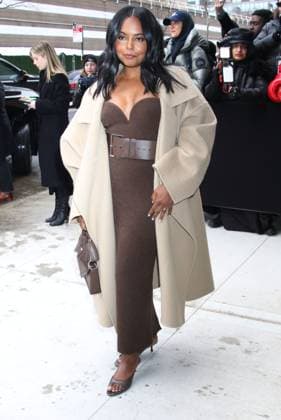 NEW YORK, NY- FEBRUARY 11: Adrienne Warren seen arriving at Michael Kors 2025 Collection fashion show during the 2025 New York Fashion Week on February 11, 2025. Copyright: xRWx