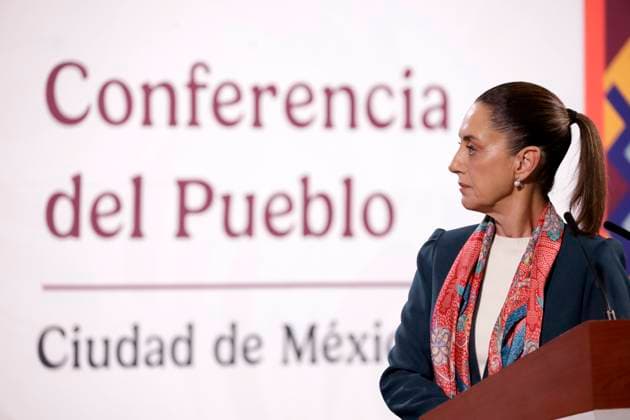 Claudia Sheinbaum Pardo, President of Mexico, speaking during a briefing conference at National Palace. on February 11, 2025 in Mexico City, Mexico. Mexico City Mexico - ZUMAe321 20250211_zia_e321_038 Copyright: xLuisxBarronx