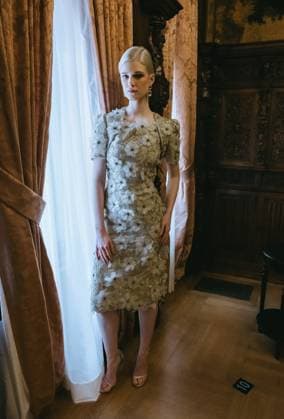 February 11, 2025, New York, New York, United States: Model at the Dennis Basso Fall Winter 2025 Presentation at The Columbus Foundation in New York. Dinara Khairova Zuma Press February 11, 2025. New York United States - ZUMAp281 20250211_zea_p281_034 Copyright: xPhotoxImagexPressx