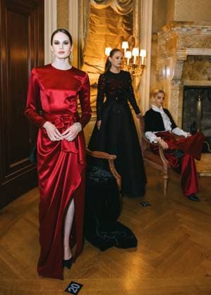 February 11, 2025, New York, New York, United States: Model at the Dennis Basso Fall Winter 2025 Presentation at The Columbus Foundation in New York. Dinara Khairova Zuma Press February 11, 2025. New York United States - ZUMAp281 20250211_zea_p281_038 Copyright: xPhotoxImagexPressx